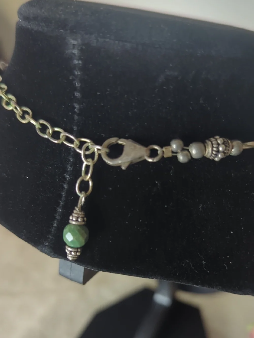Sterling Silver Ruby Zoisite Statement Necklace, Artisan Gemstone Pendant